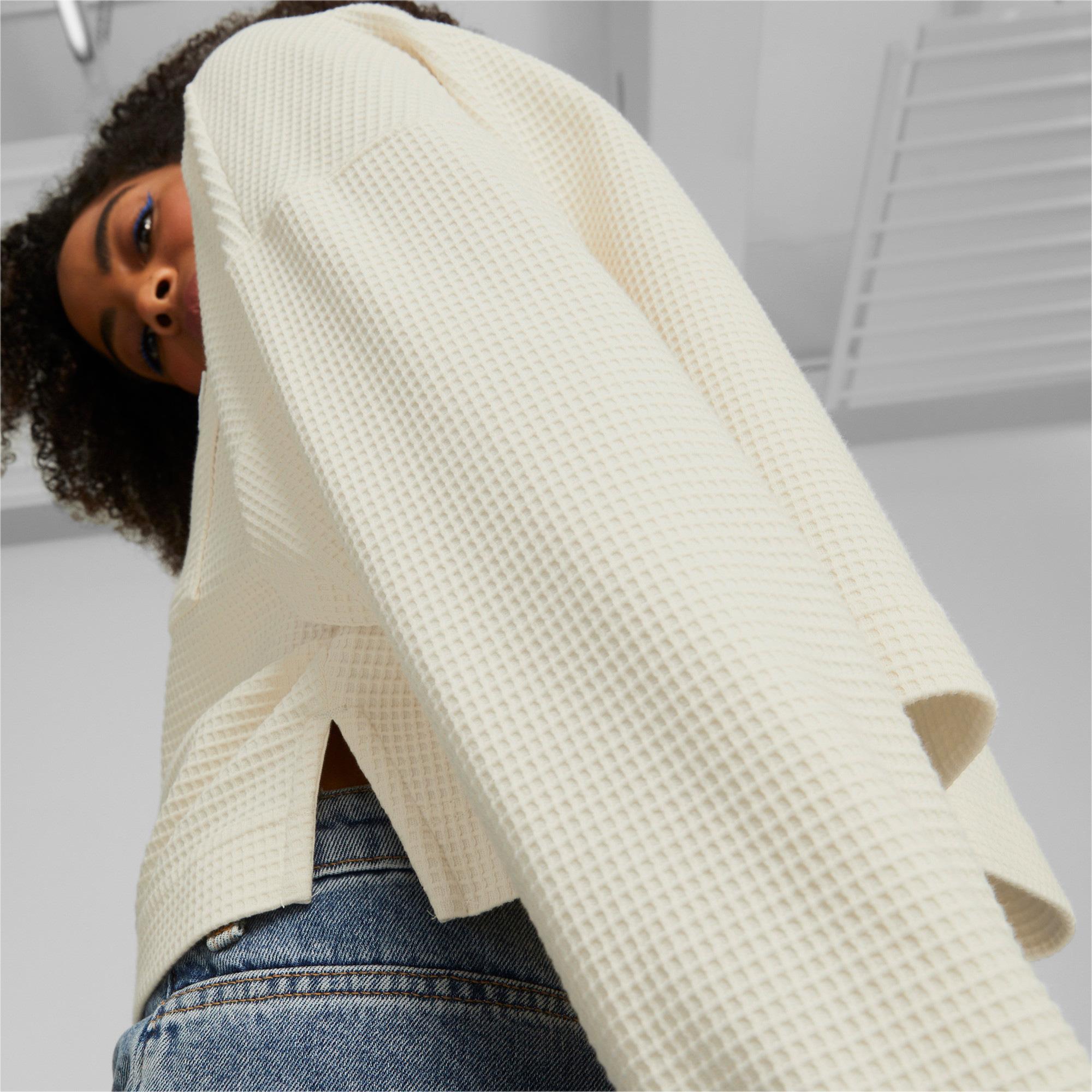 Puma Downtown Oversized Kadın Krem Sweatshirt