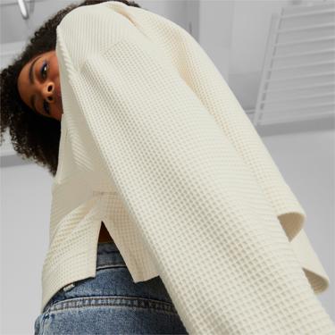  Puma Downtown Oversized Kadın Krem Sweatshirt