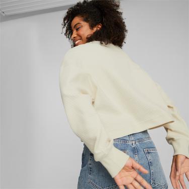  Puma Downtown Oversized Kadın Krem Sweatshirt
