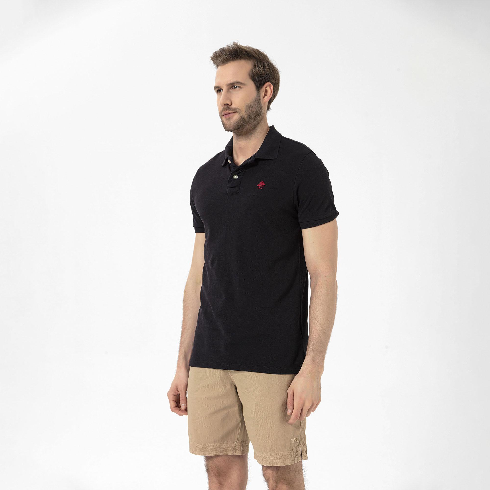 Routefield Patriot Erkek Siyah Polo Tişört