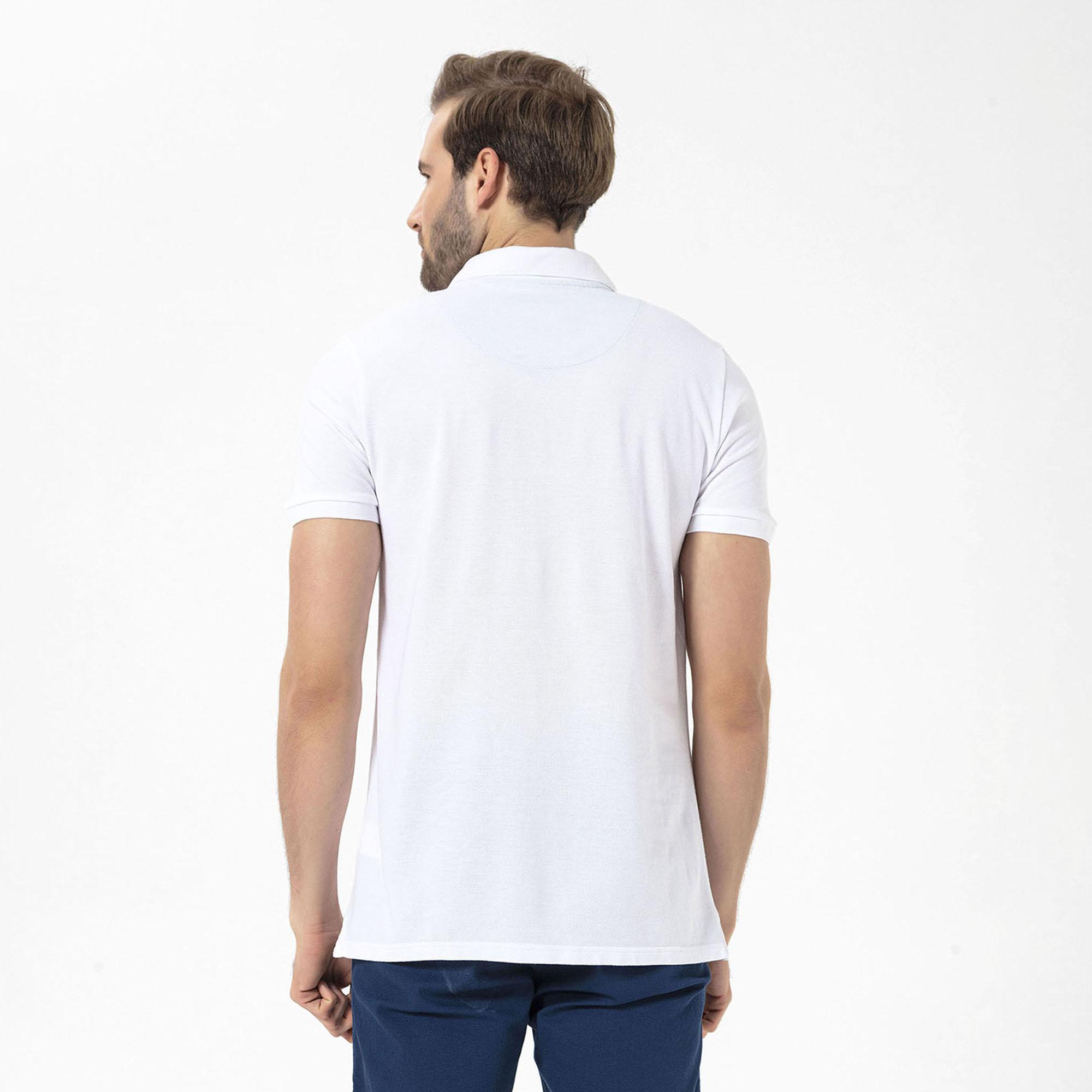 Routefield Patriot Erkek Beyaz Polo Tişört