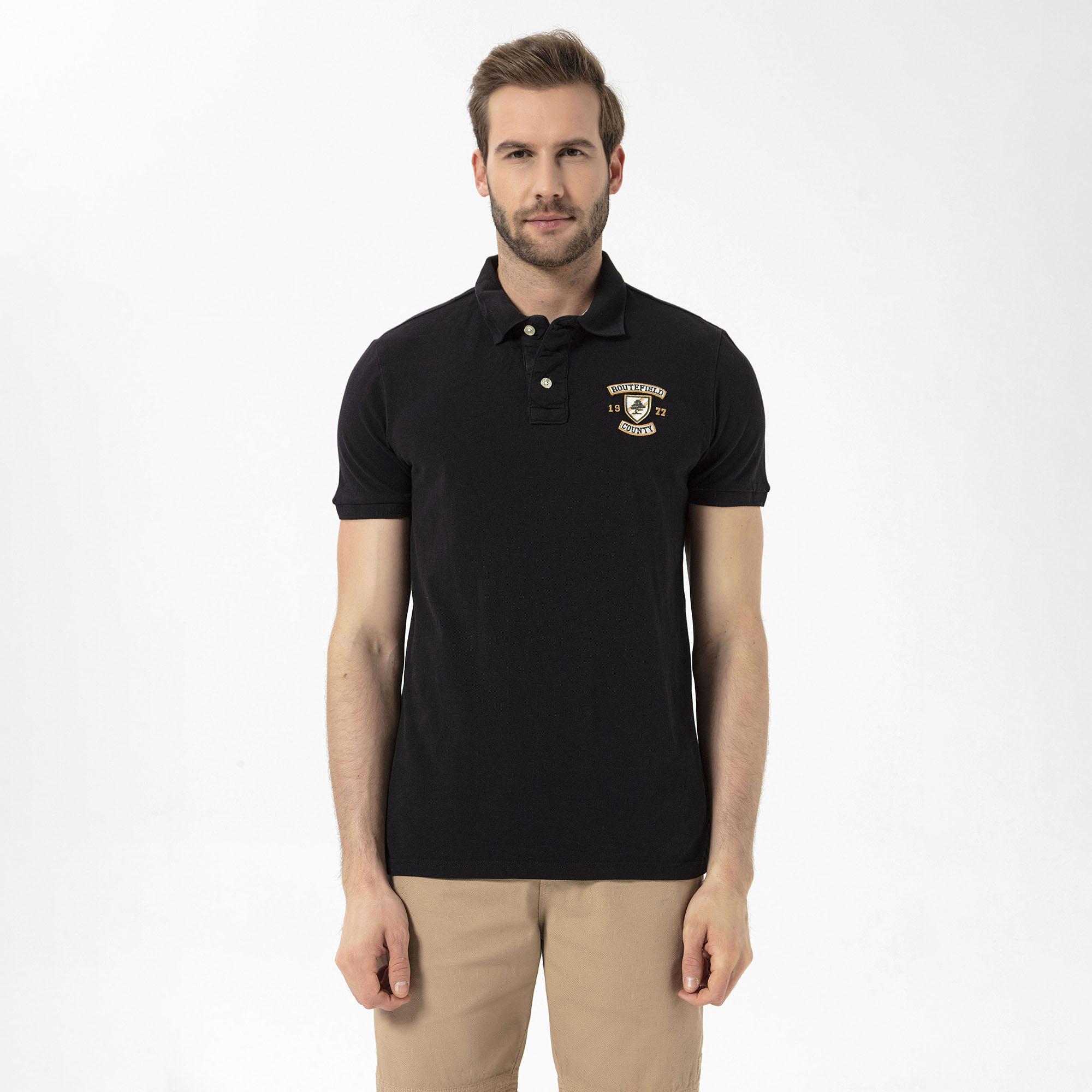 Routefield Prime Erkek Siyah Polo Tişört