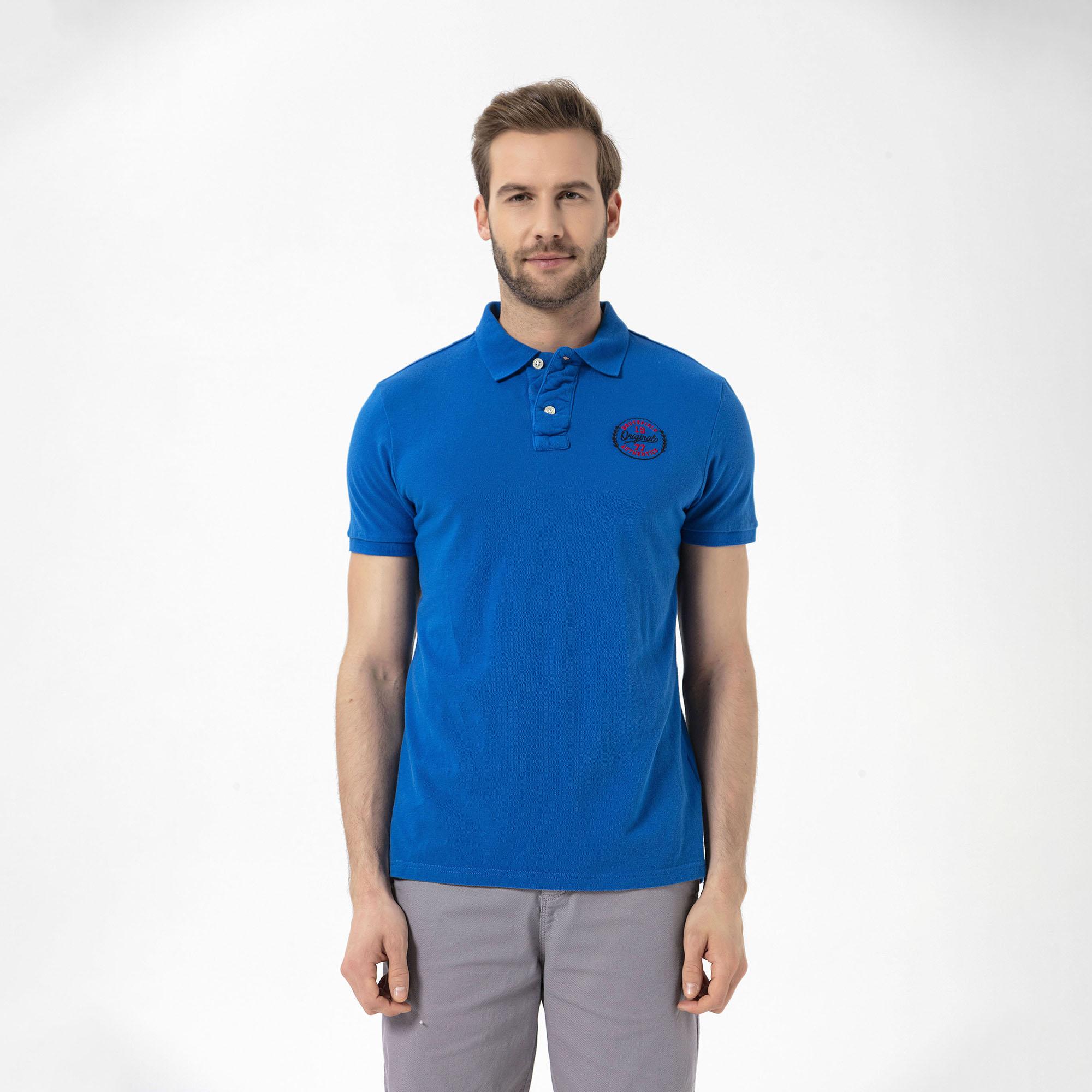 Routefield Power Erkek Mavi Polo Tişört