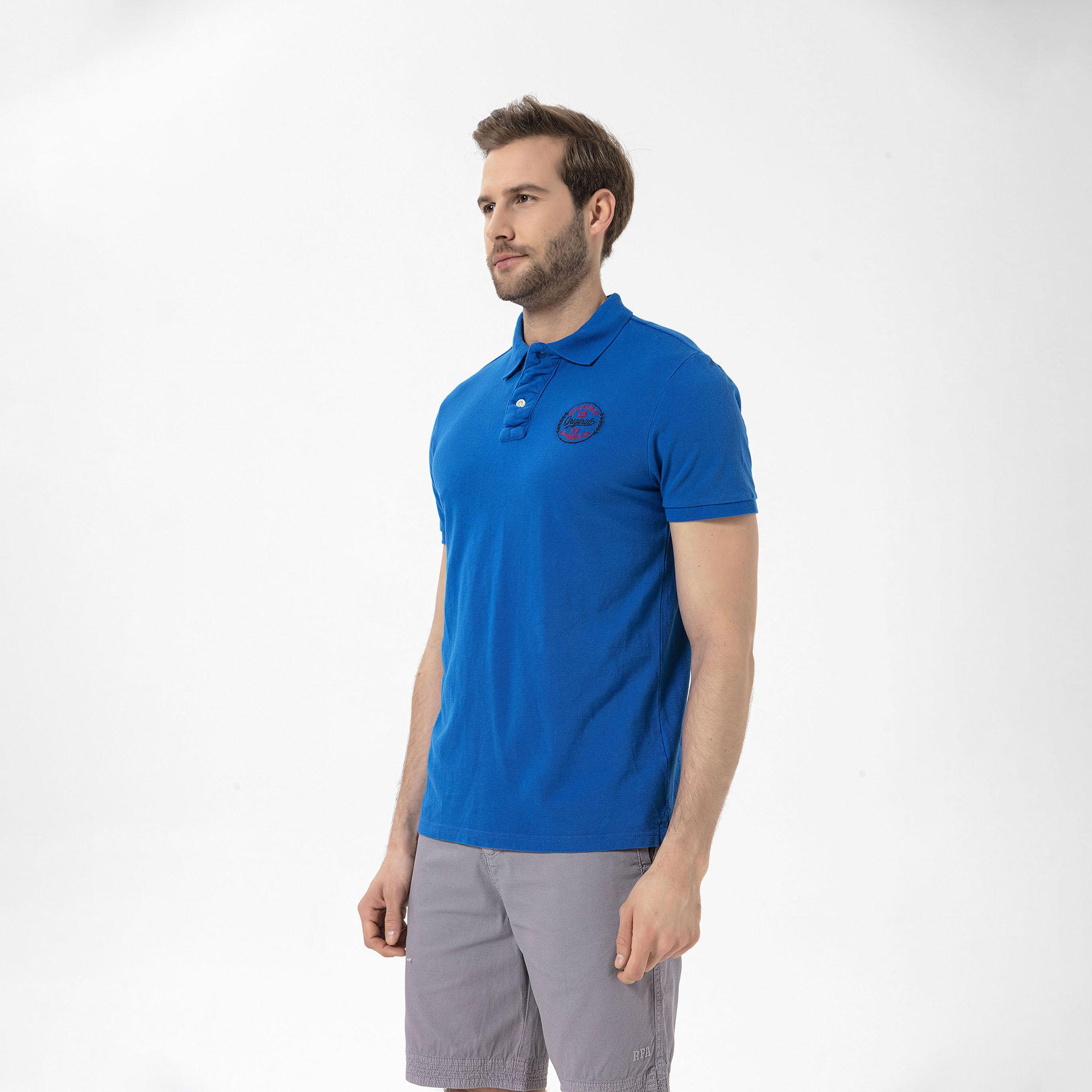 Routefield Power Erkek Mavi Polo Tişört