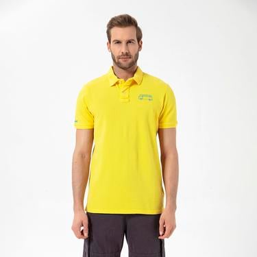  Routefield Post Erkek Sarı Polo Tişört