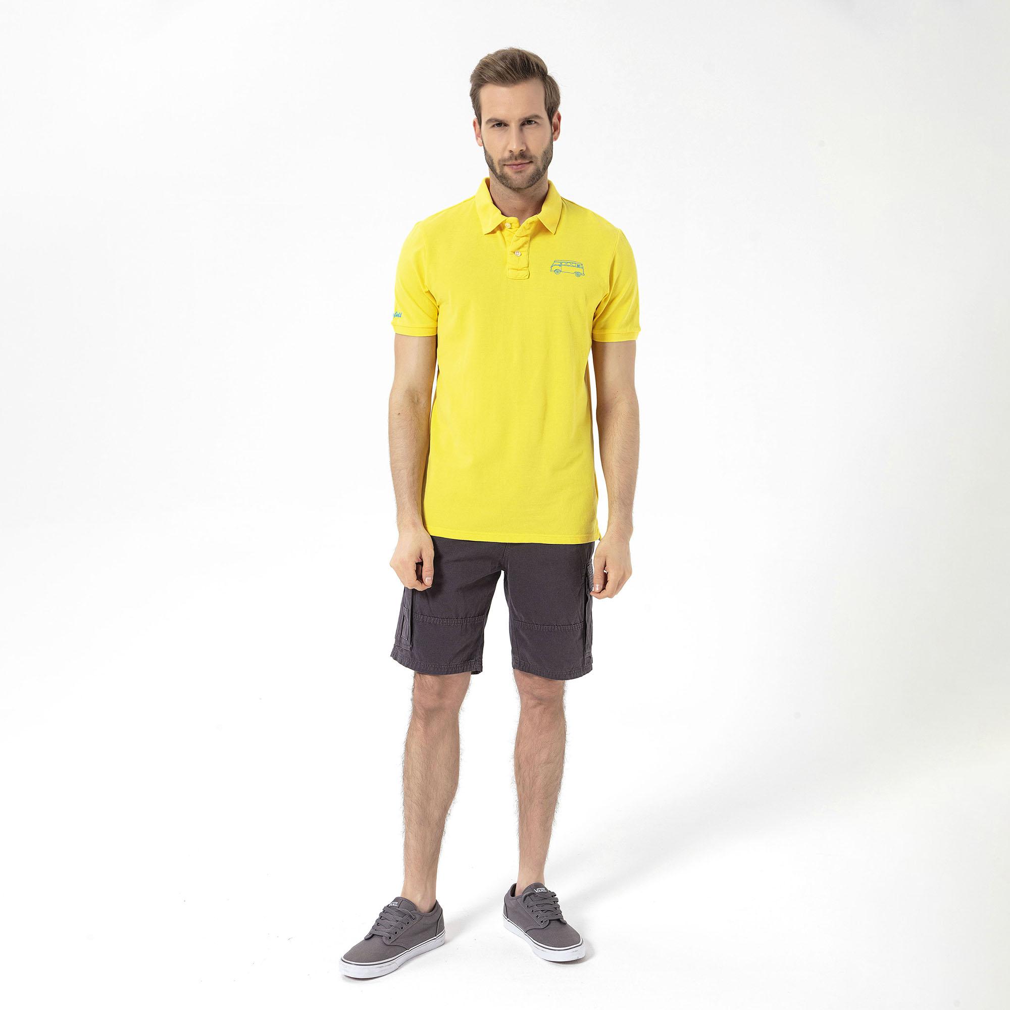 Routefield Post Erkek Sarı Polo Tişört