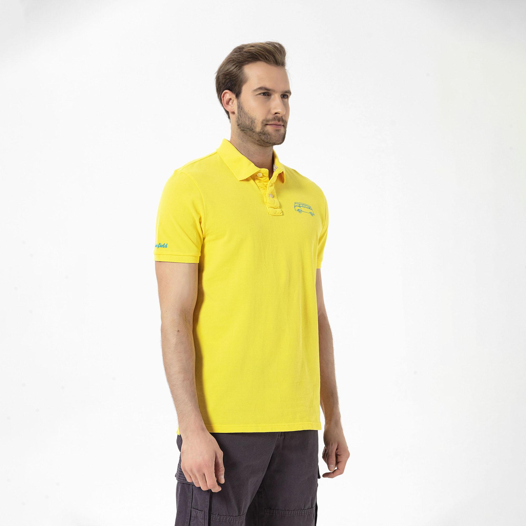 Routefield Post Erkek Sarı Polo Tişört