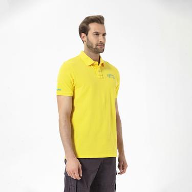  Routefield Post Erkek Sarı Polo Tişört