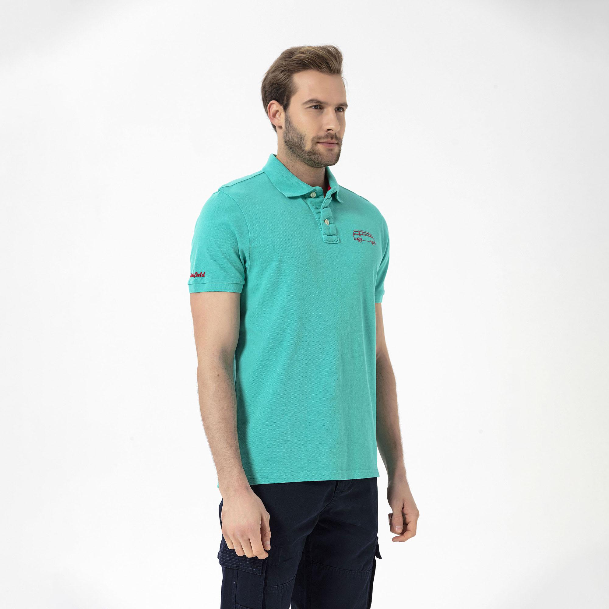 Routefield Post Erkek Mavi Polo Tişört