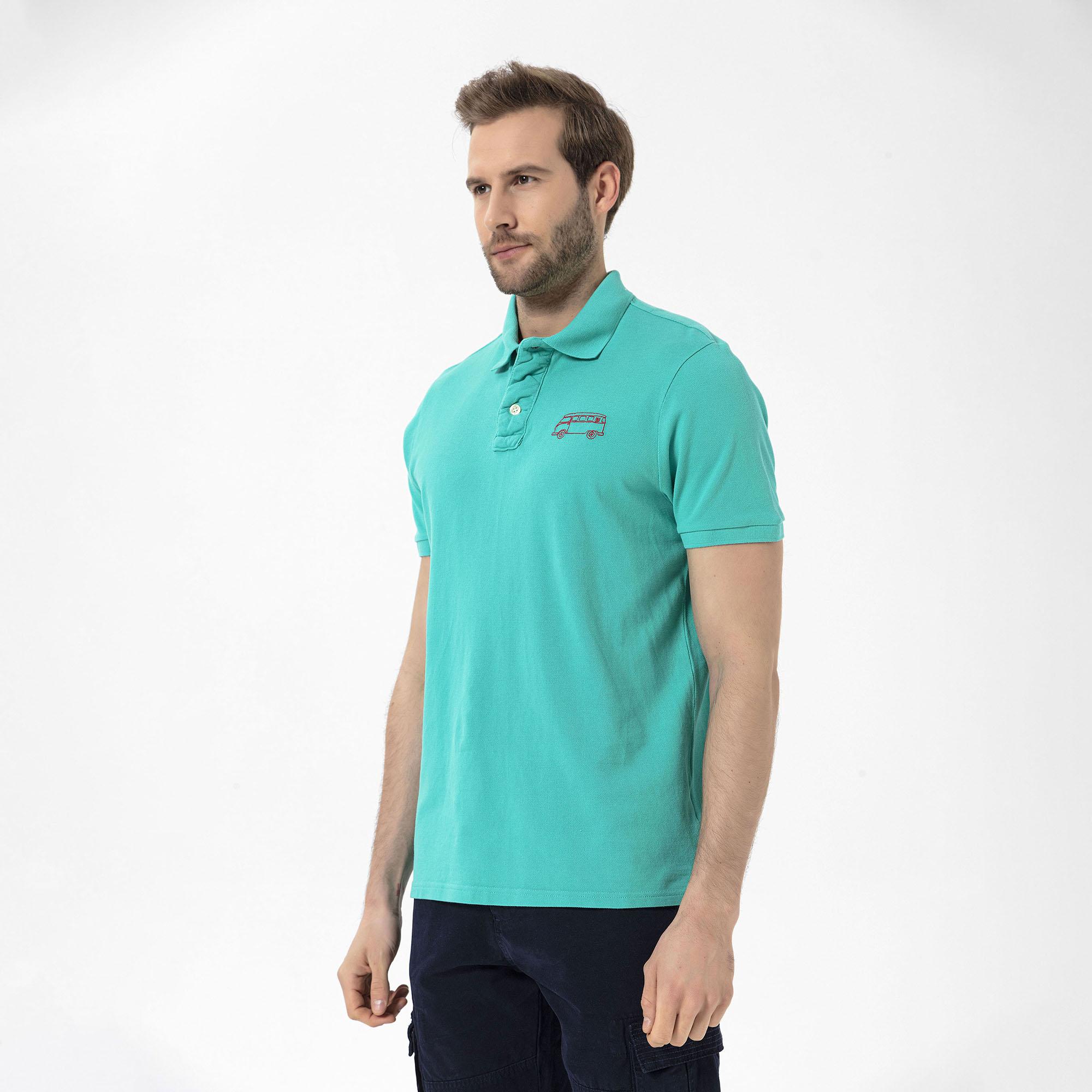 Routefield Post Erkek Mavi Polo Tişört