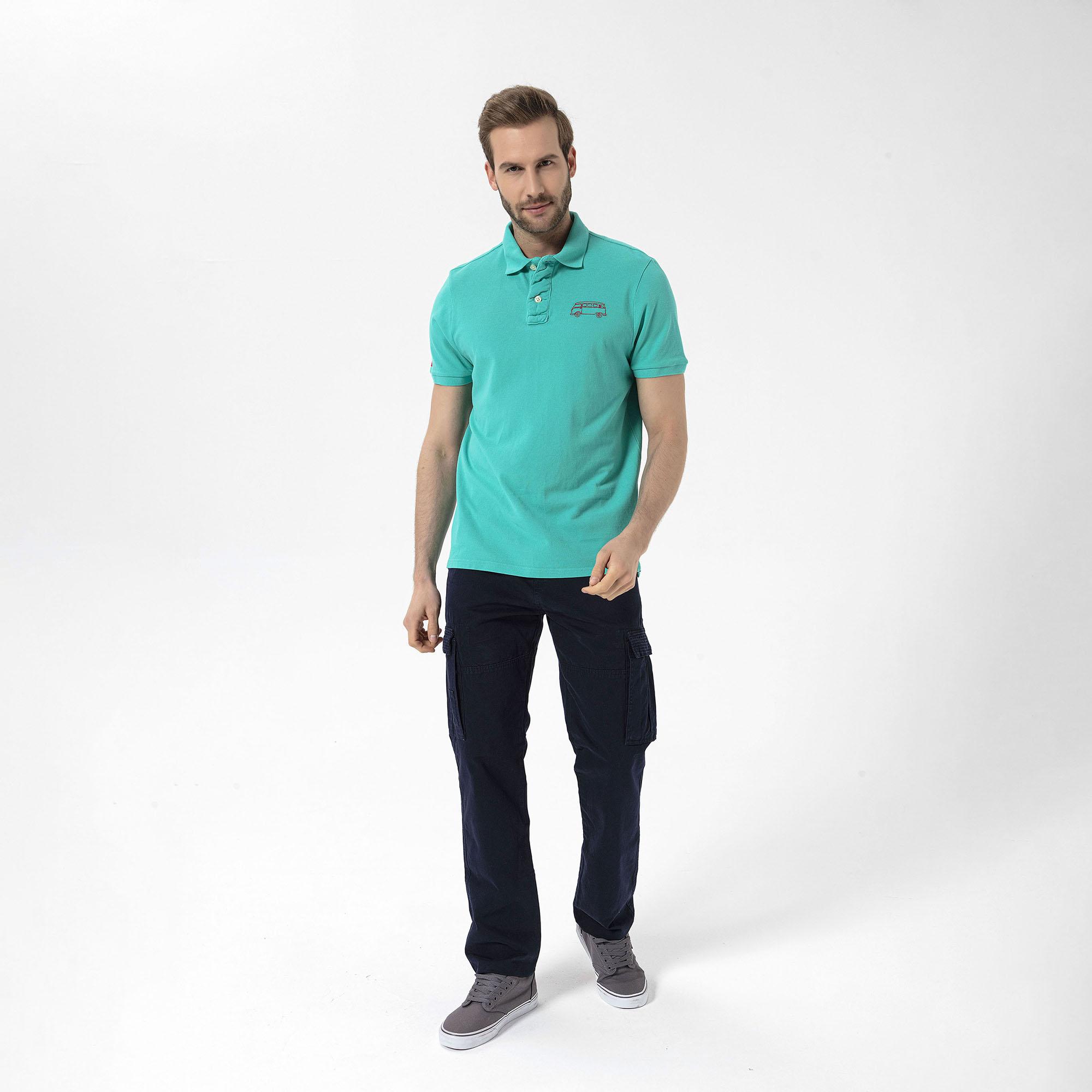 Routefield Post Erkek Mavi Polo Tişört