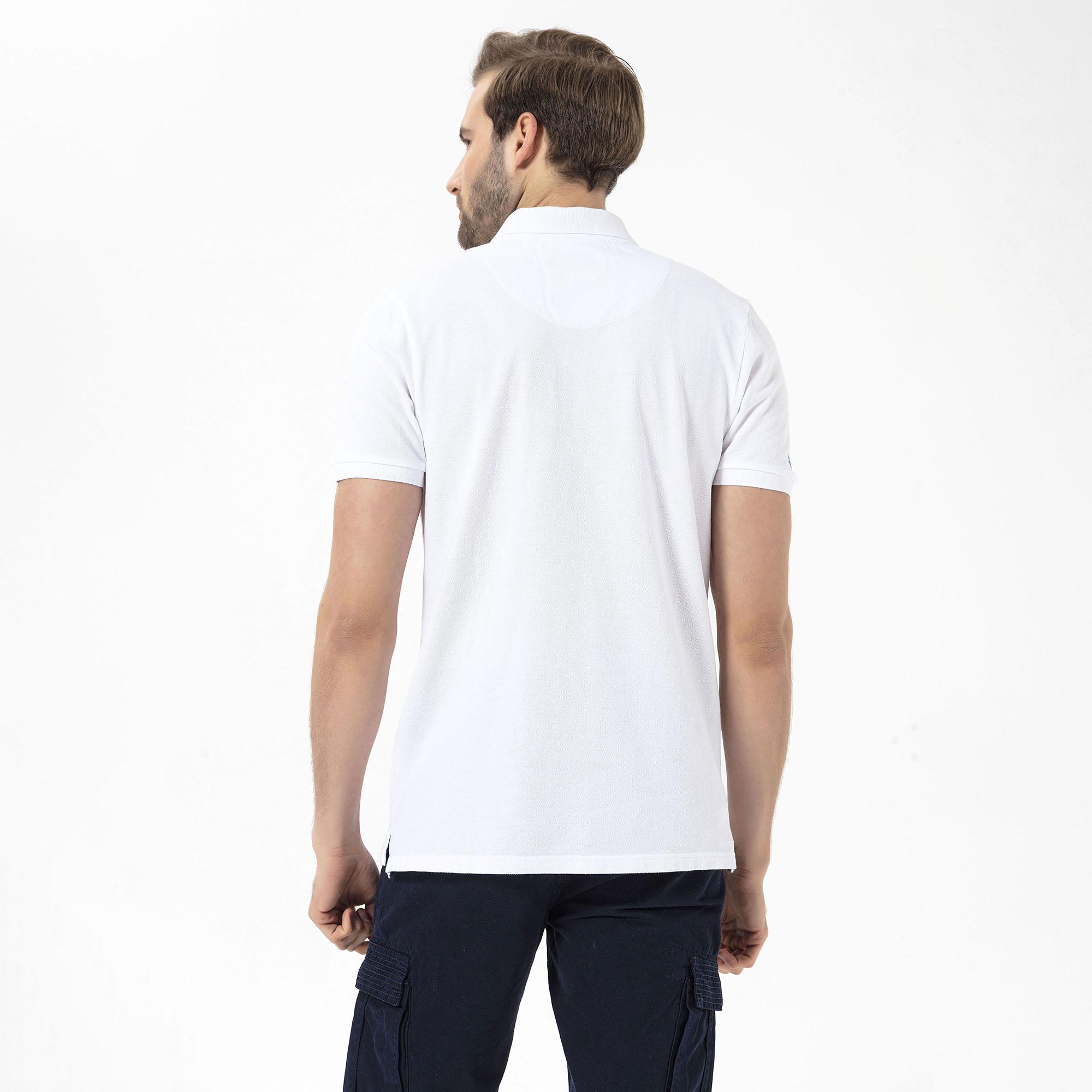 Routefield Post Erkek Beyaz Polo Tişört