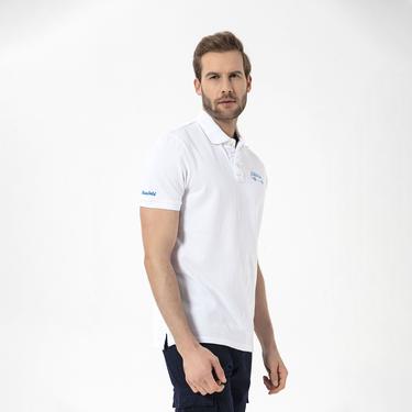  Routefield Post Erkek Beyaz Polo Tişört