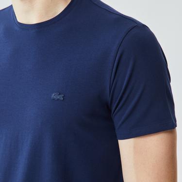  Lacoste Erkek Slim Fit Bisiklet Yaka Lacivert T-Shirt