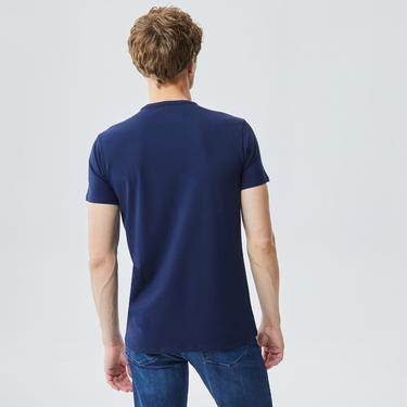  Lacoste Erkek Regular Fit Bisiklet Yaka Lacivert T-Shirt