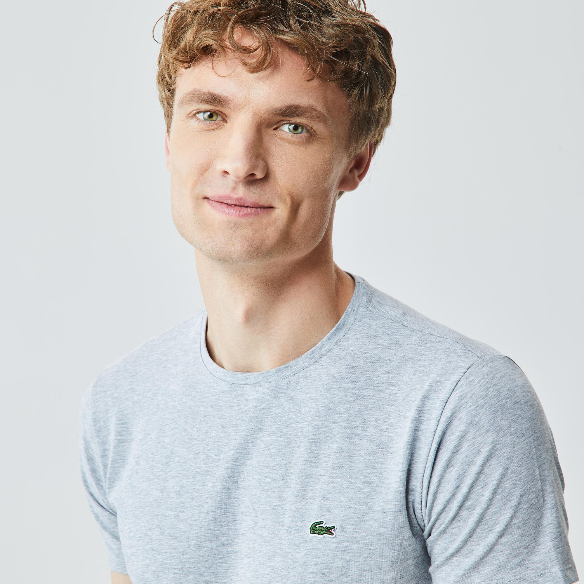 Lacoste Slim Fit Bisiklet Yaka Gri T-Shirt