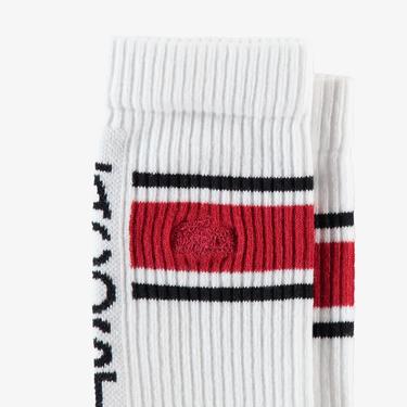  Erkek Renk Bloklu Beyaz Çorap