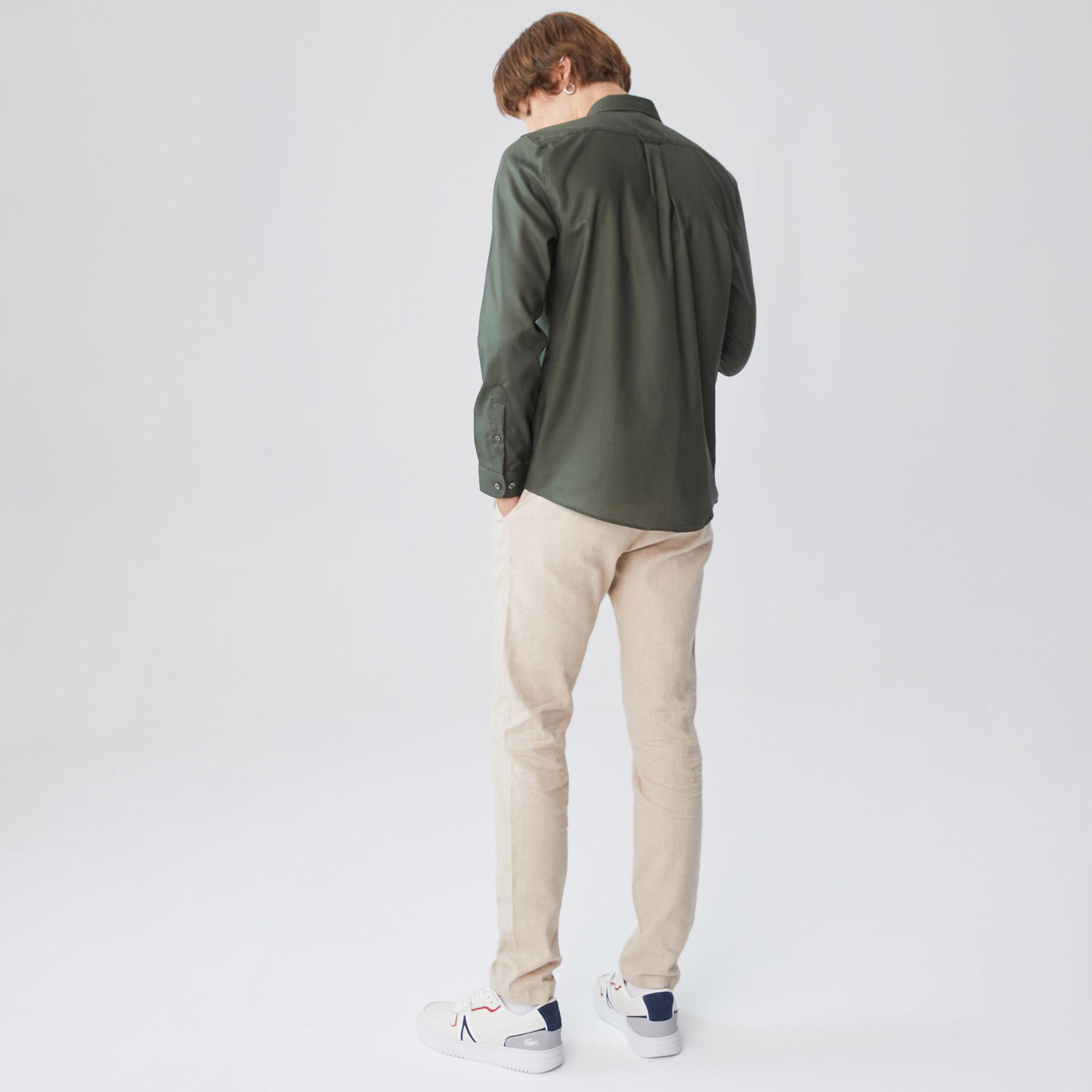 Lacoste Erkek Slim Fit Yeşil Gömlek