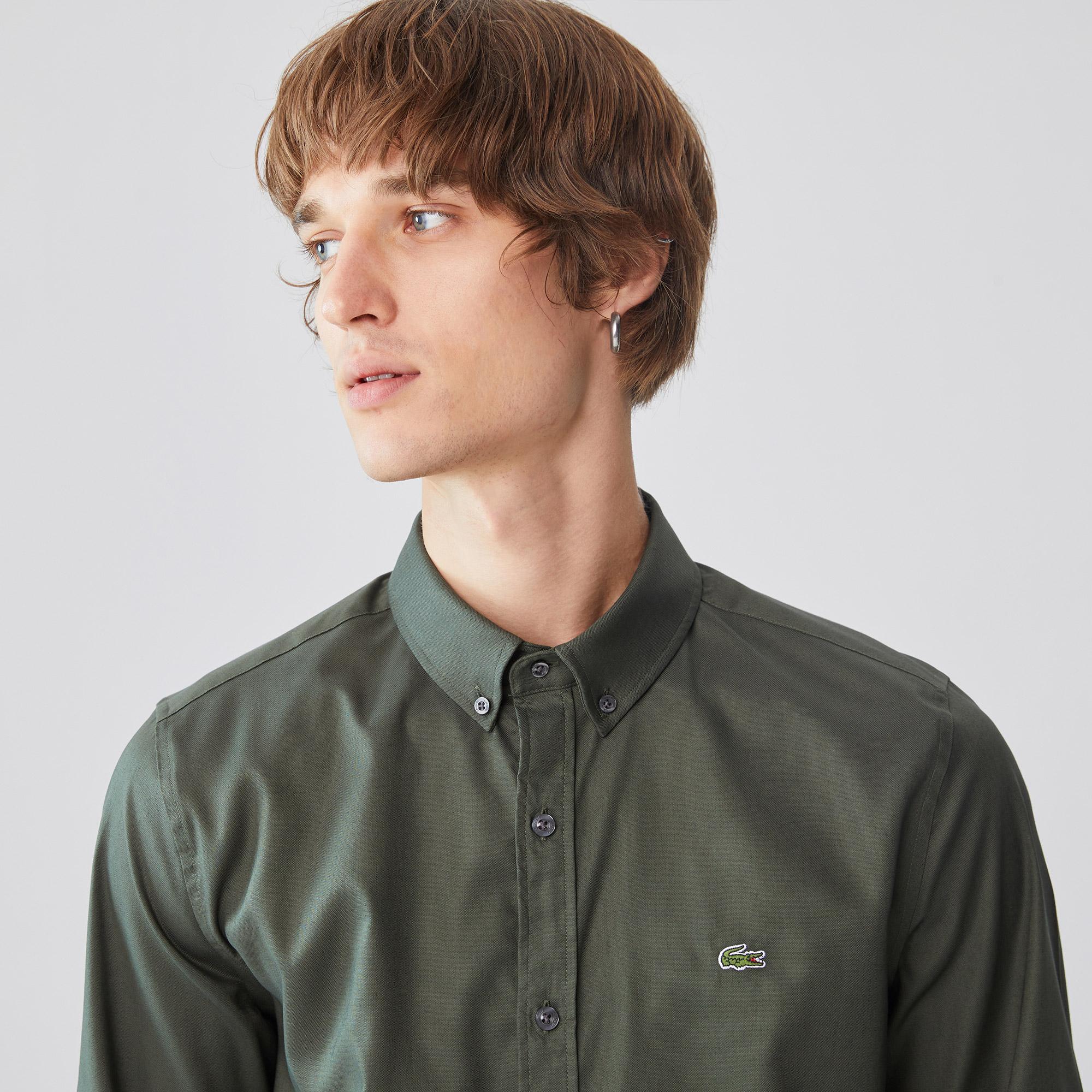 Lacoste Erkek Slim Fit Yeşil Gömlek