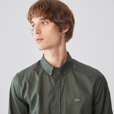  Lacoste Erkek Slim Fit Yeşil Gömlek