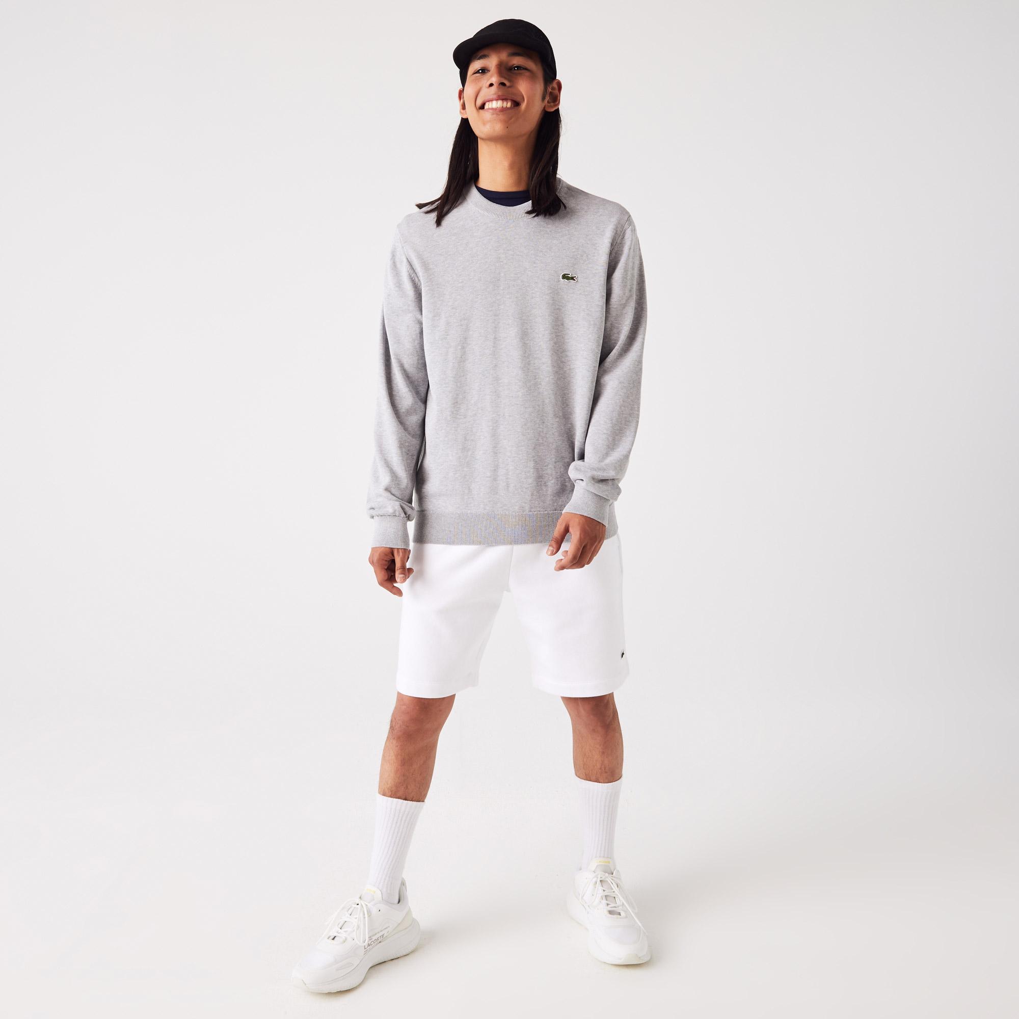 Erkek Regular Fit Bisiklet Yaka Organik Pamuk Gri Kazak