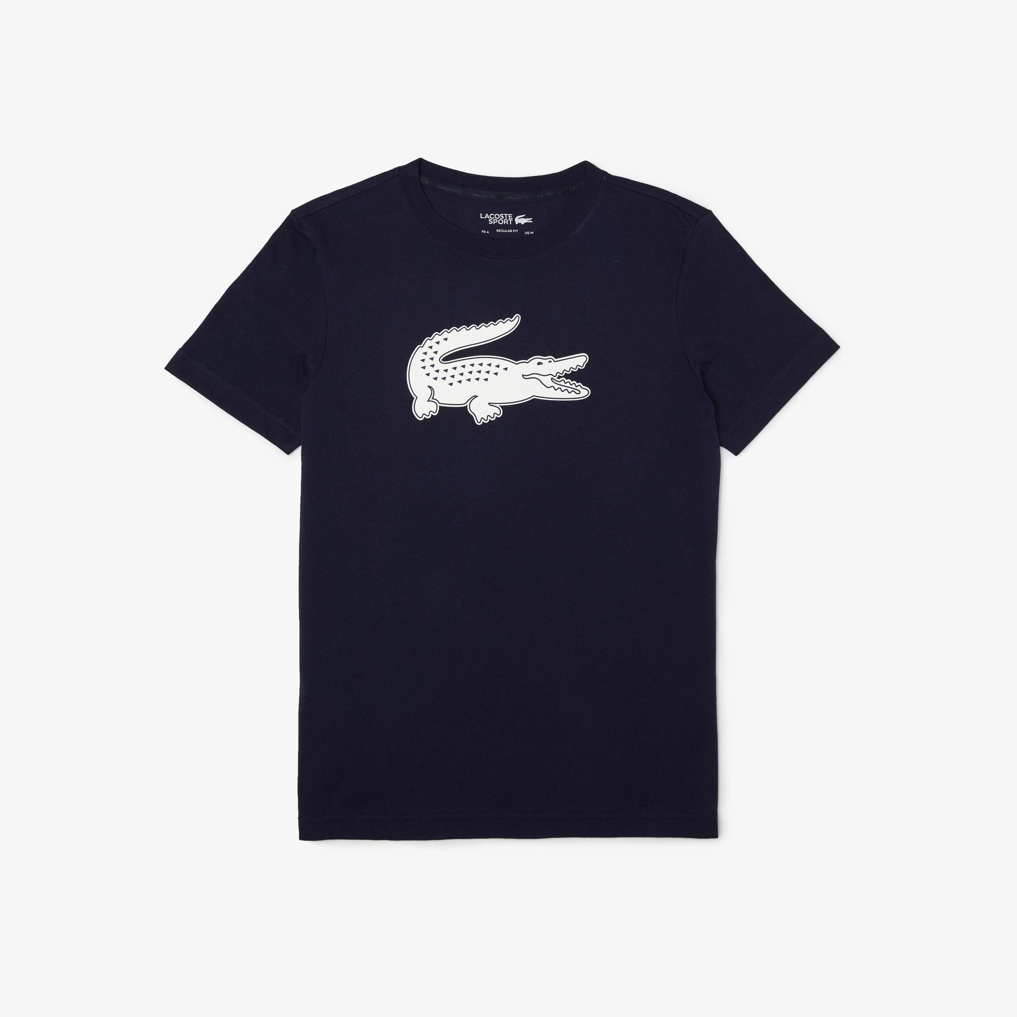 Lacoste Erkek Regular Fit Bisiklet Yaka Baskılı Lacivert T-Shirt