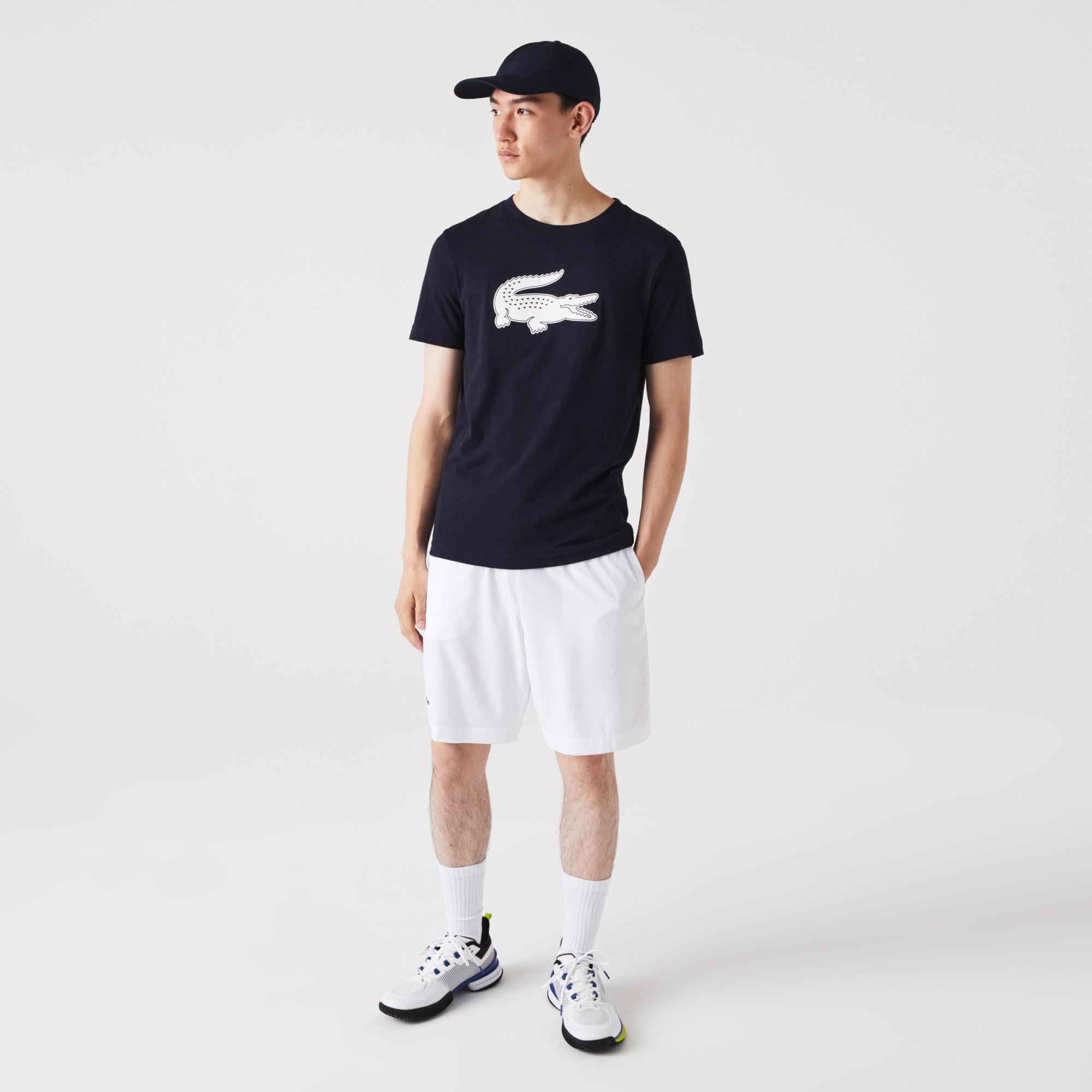 Lacoste Erkek Regular Fit Bisiklet Yaka Baskılı Lacivert T-Shirt