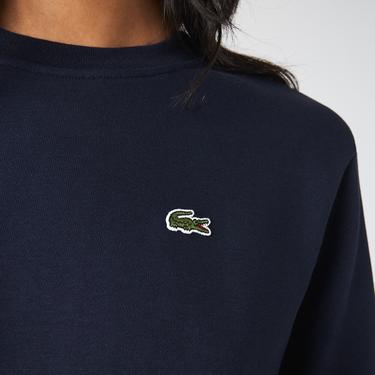  Lacoste Regular Fit Bisiklet Yaka Kadın Lacivert Sweatshirt