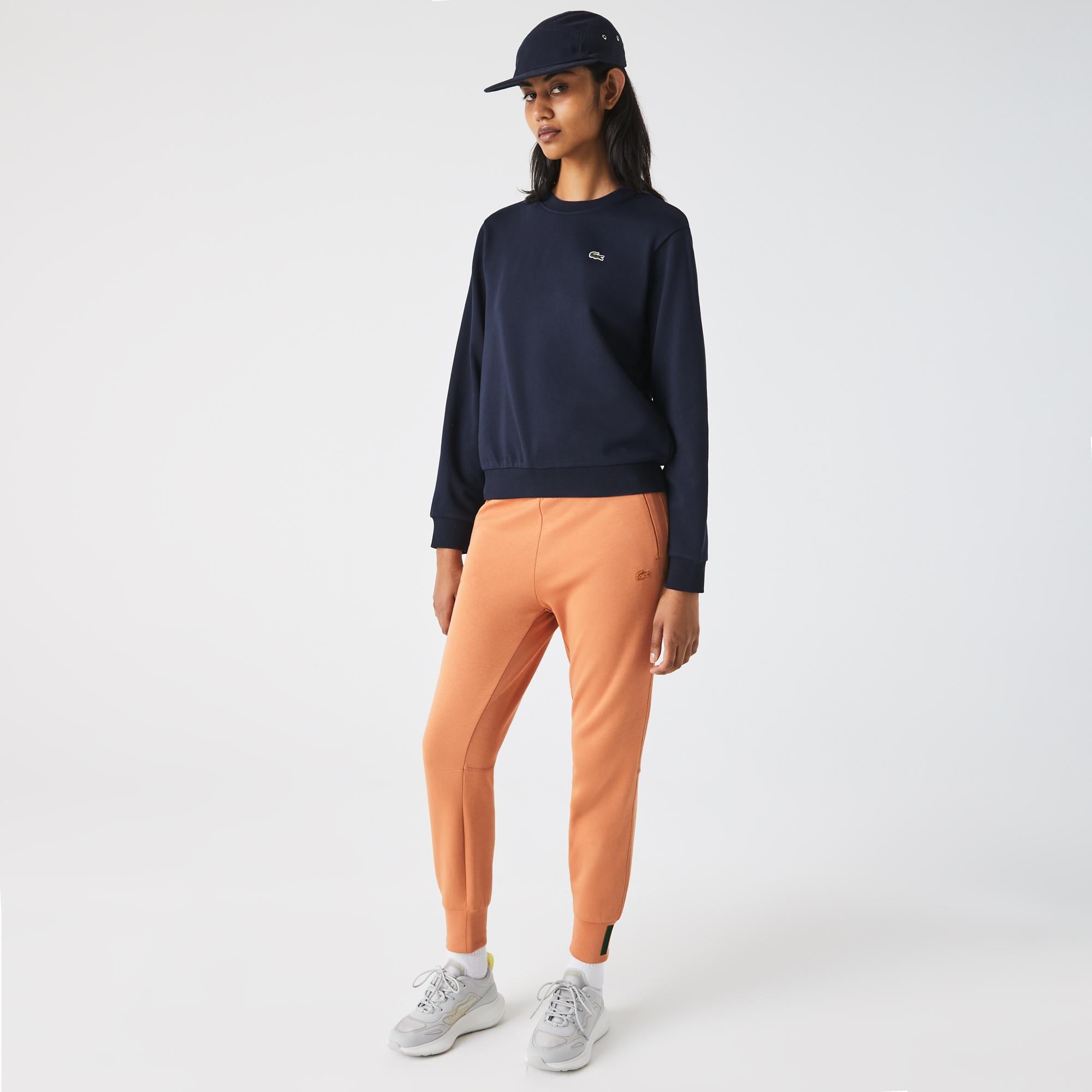 Lacoste Regular Fit Bisiklet Yaka Kadın Lacivert Sweatshirt