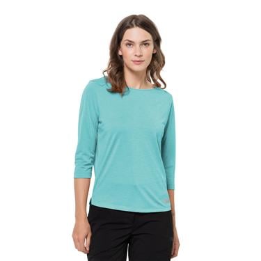  Jack Wolfskin Pack & Go 3/4 T Kadın Mavi Tişört