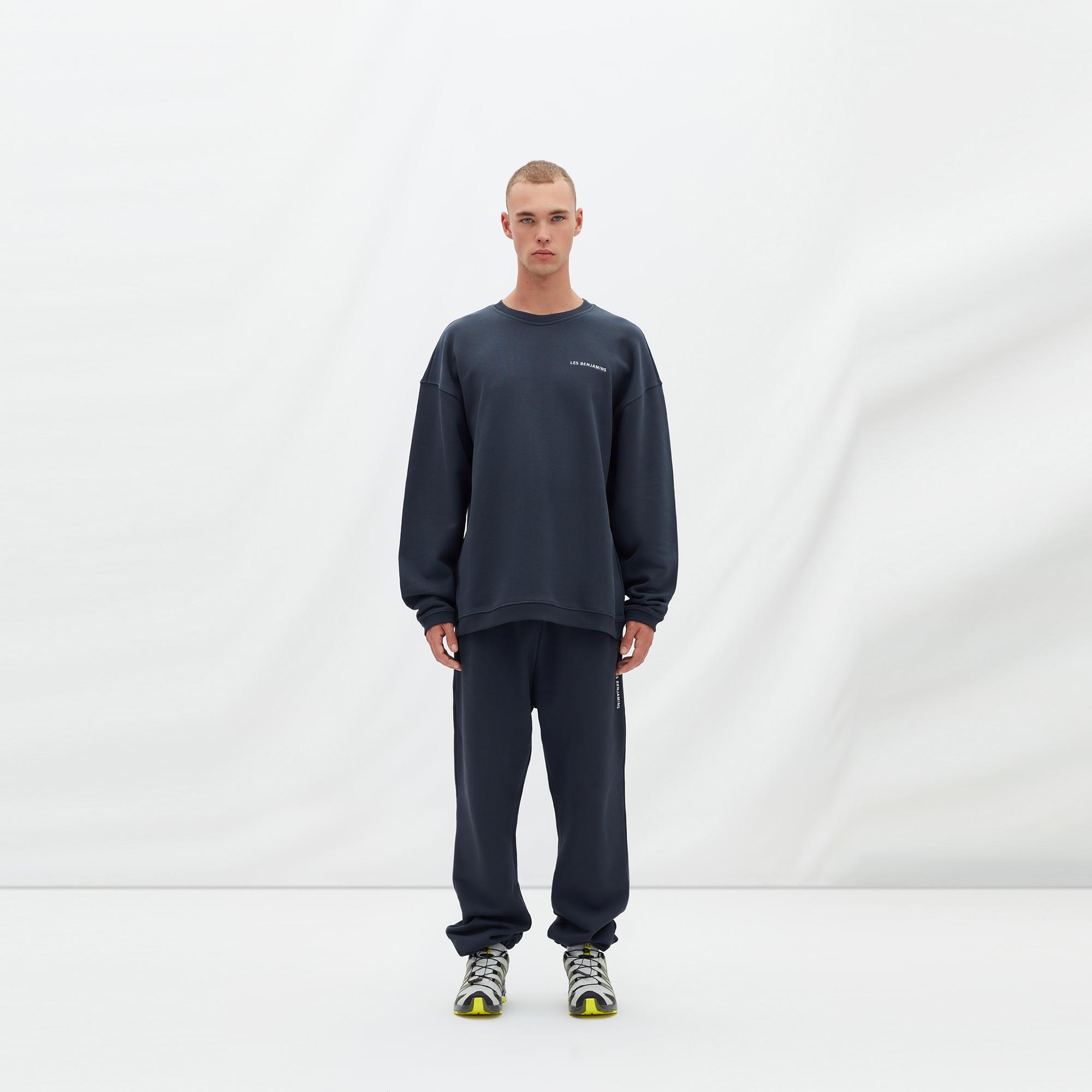 Les Benjamins Essentials Erkek Mavi Sweatshirt