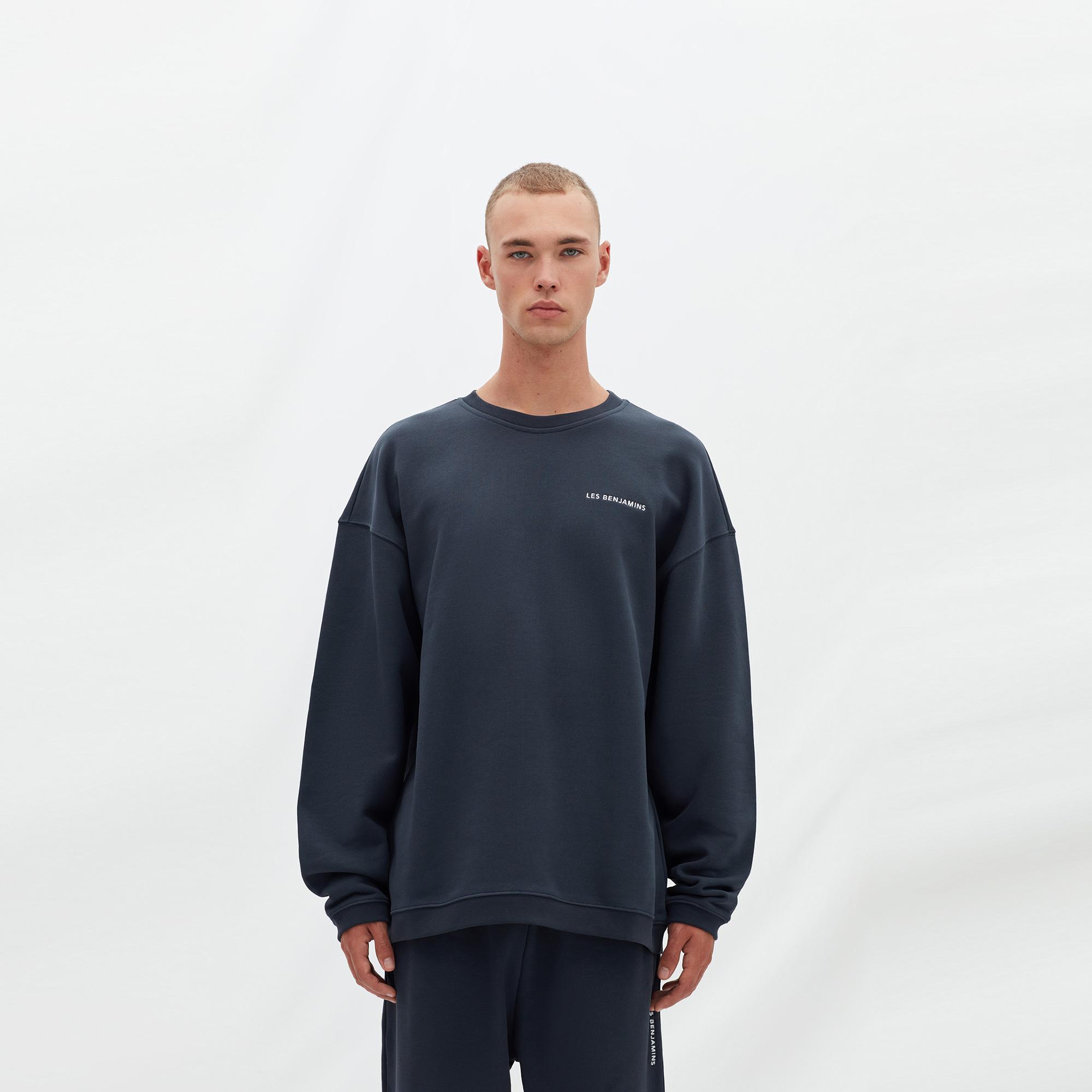 Les Benjamins Essentials Erkek Mavi Sweatshirt