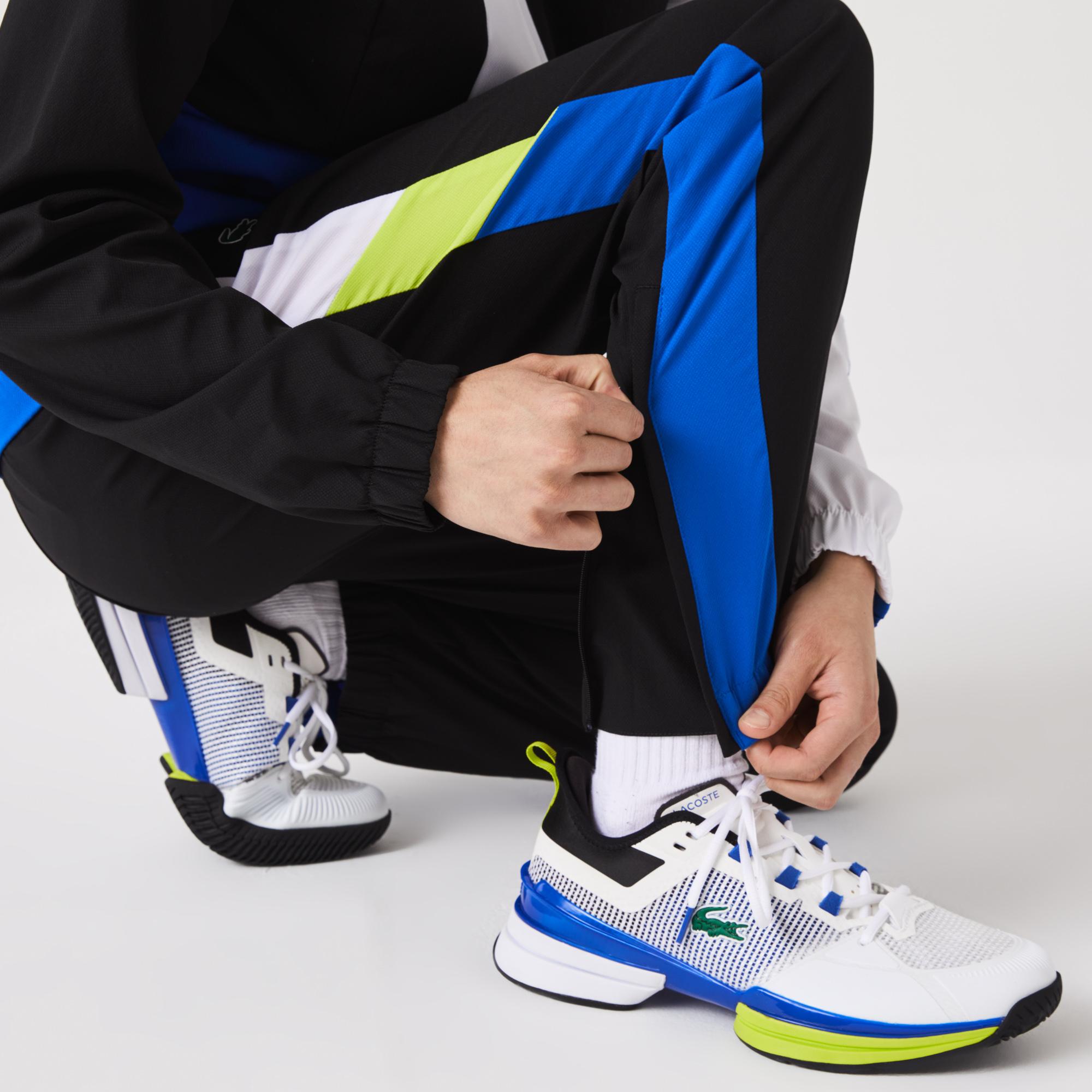 Lacoste SPORT Erkek Regular Fit Uzun Kollu Dik Yaka Renk Bloklu Baskılı Renkli Eşofman Takımı