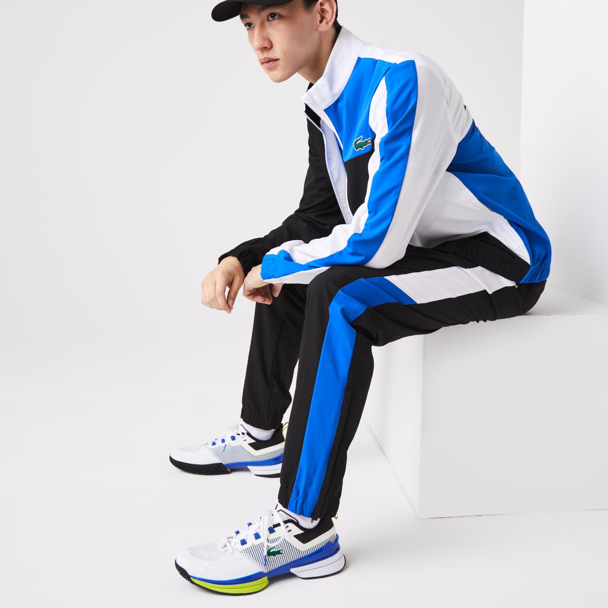 Lacoste SPORT Erkek Regular Fit Uzun Kollu Dik Yaka Renk Bloklu Baskılı Renkli Eşofman Takımı