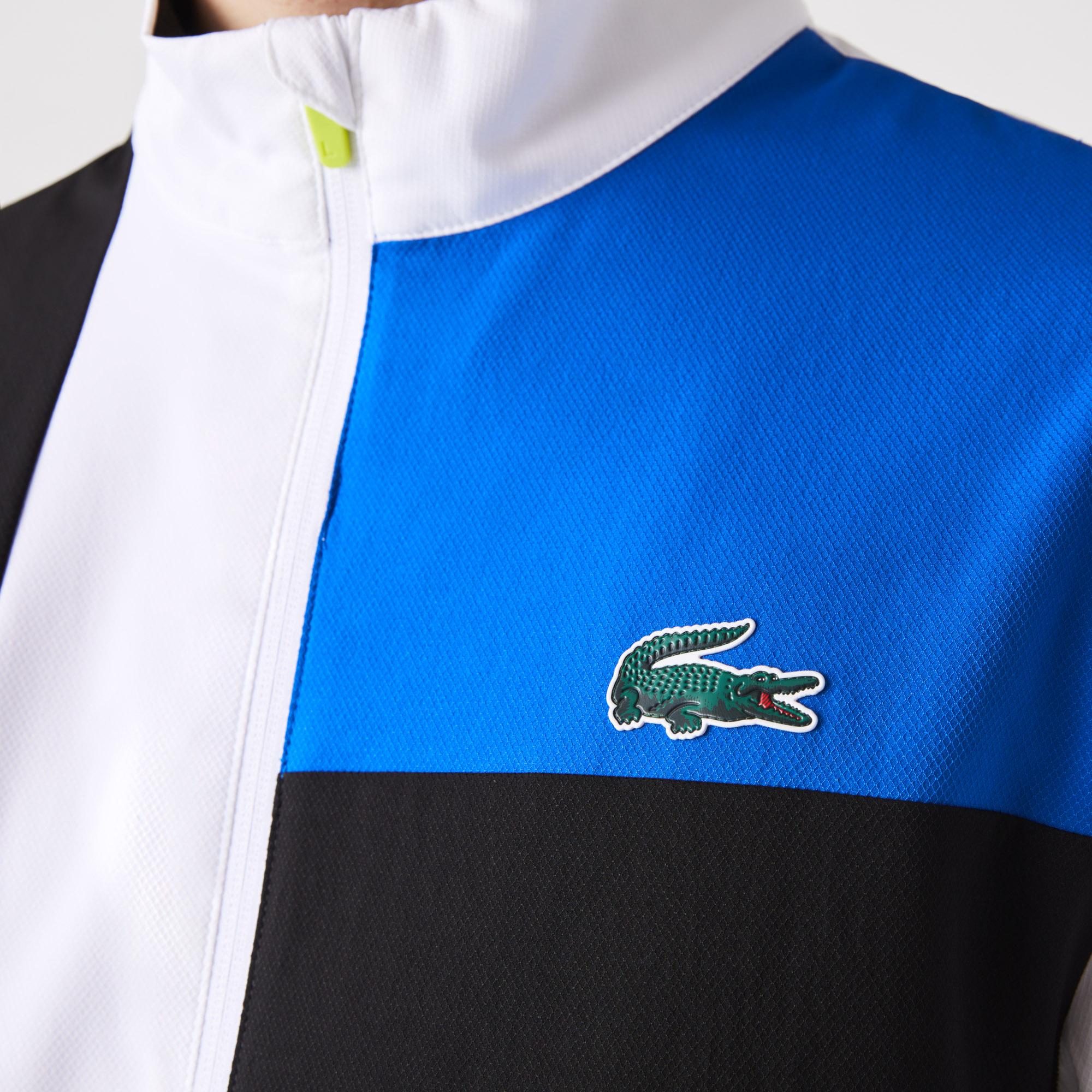 Lacoste SPORT Erkek Regular Fit Uzun Kollu Dik Yaka Renk Bloklu Baskılı Renkli Eşofman Takımı