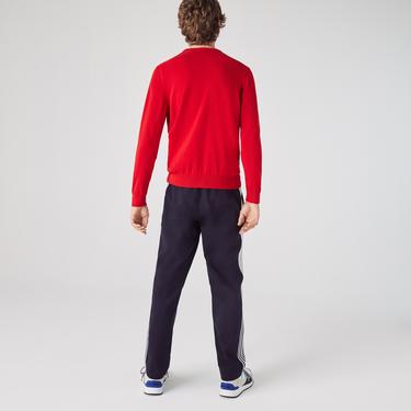  Erkek Regular Fit Bisiklet Yaka Organik Pamuk Kırmızı Kazak