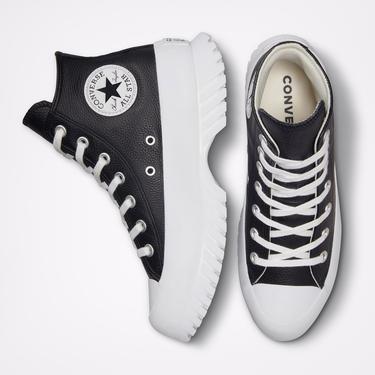  Converse Platform Chuck Taylor All Star Lugged 2.0 Leather Kadın Siyah Sneaker