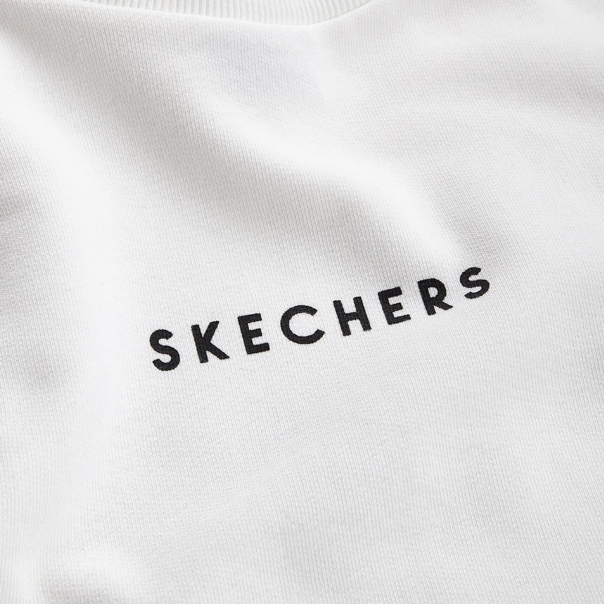 Skechers Heavy Weight Crew Neck Erkek Beyaz Sweatshirt