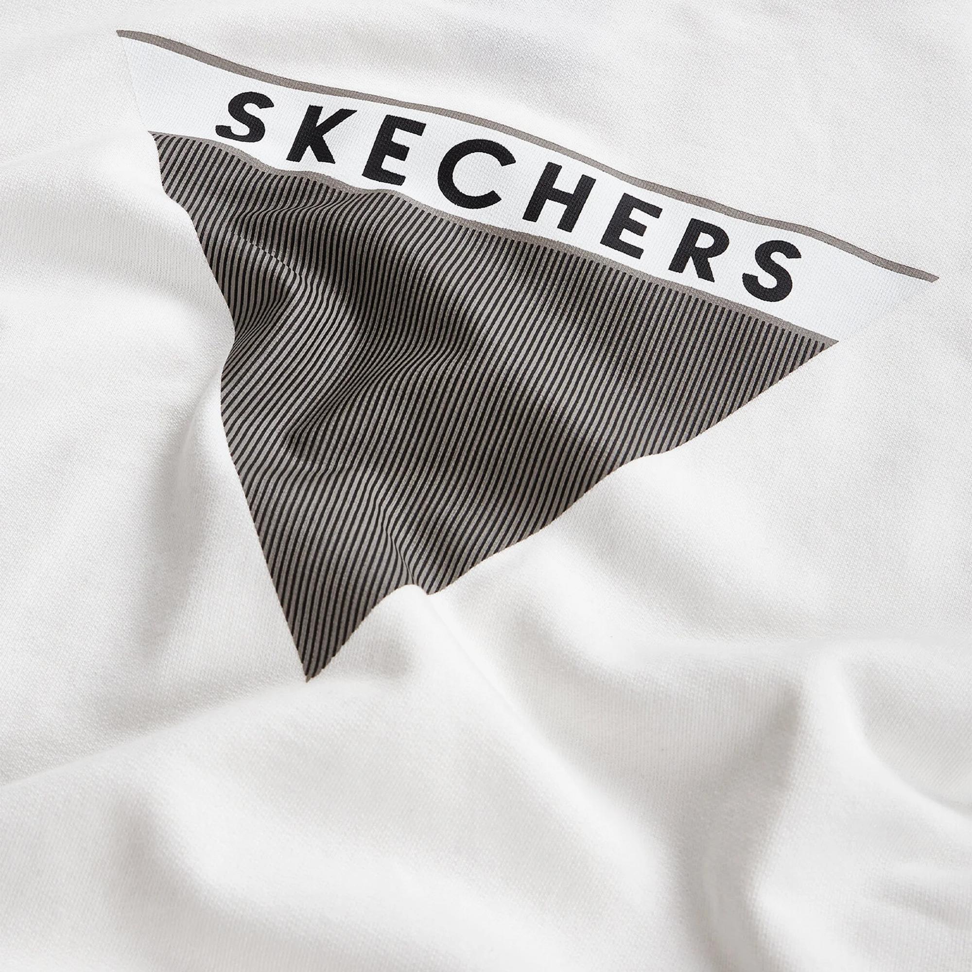 Skechers Heavy Weight Crew Neck Erkek Beyaz Sweatshirt