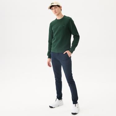  Lacoste Erkek Regular Fit Uzun Kollu Bisiklet Yaka Koyu Yeşil T-Shirt