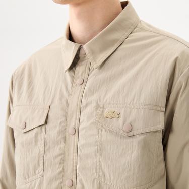  Lacoste Erkek Gömlek Yaka Bej Ceket