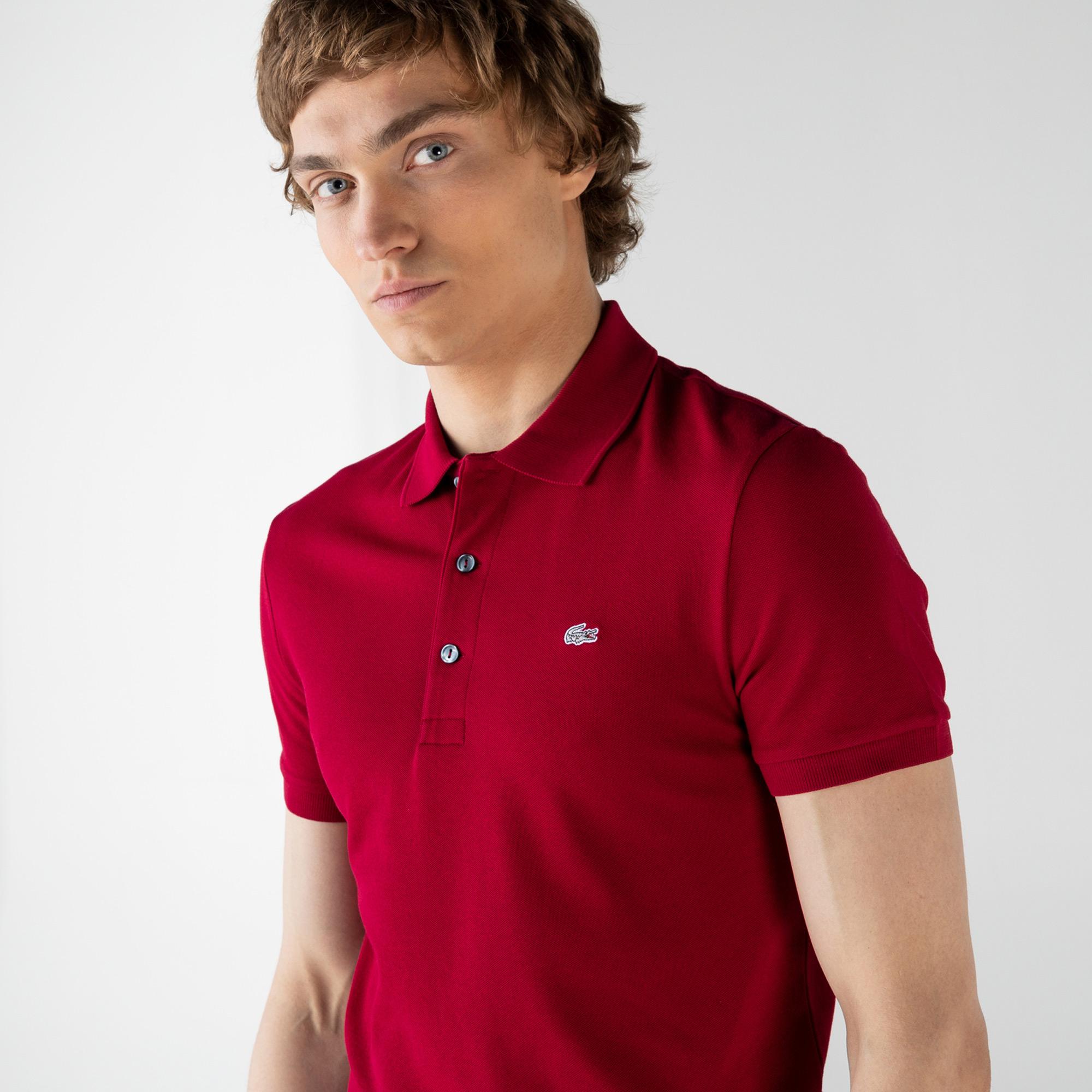 Lacoste Erkek Slim Fit Bordo Polo