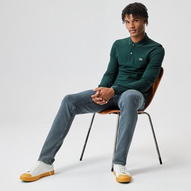  Lacoste L.12.12 Erkek Slim Fit Uzun Kollu Yeşil Polo