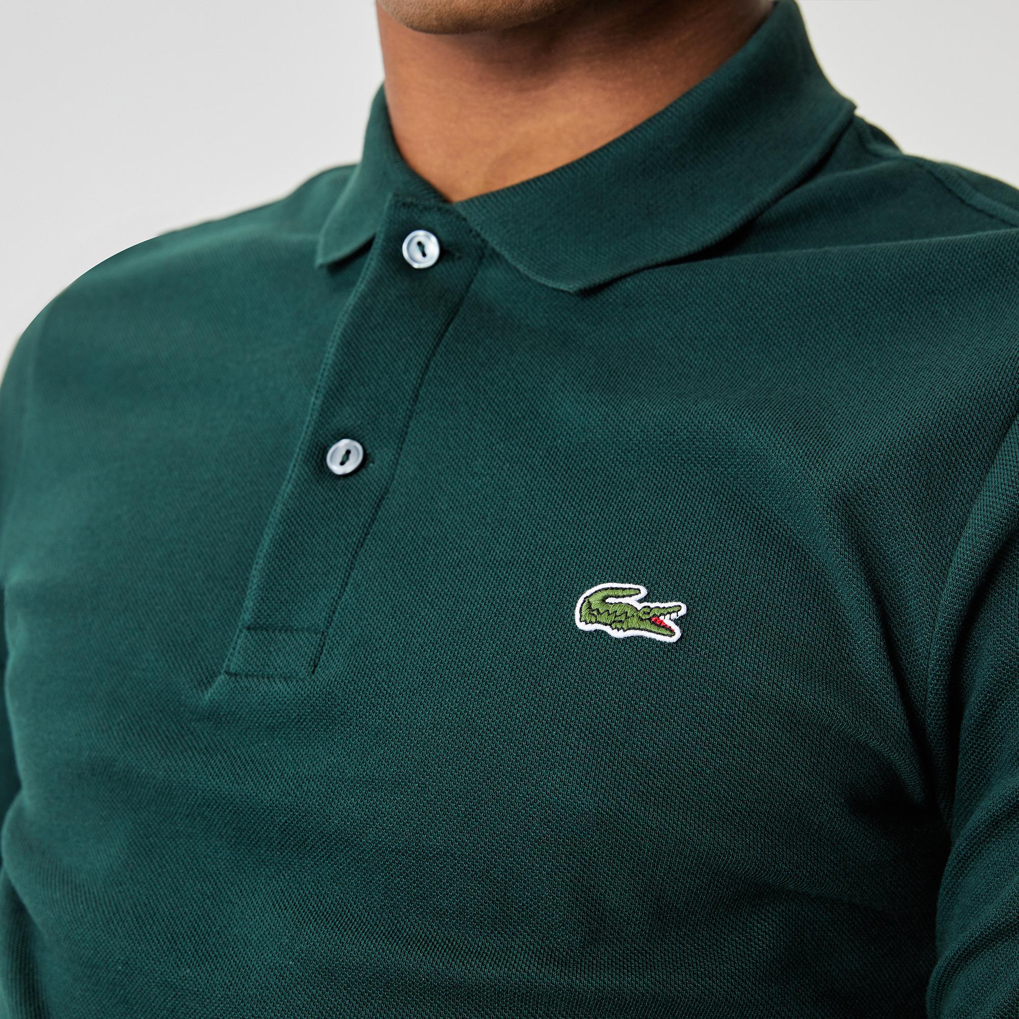Lacoste L.12.12 Erkek Slim Fit Uzun Kollu Yeşil Polo