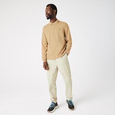  Lacoste Erkek Classic Fit Uzun Kollu Bej L1212 Polo