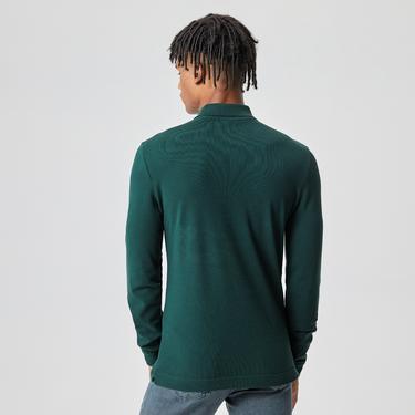  Lacoste L.12.12 Erkek Slim Fit Uzun Kollu Yeşil Polo
