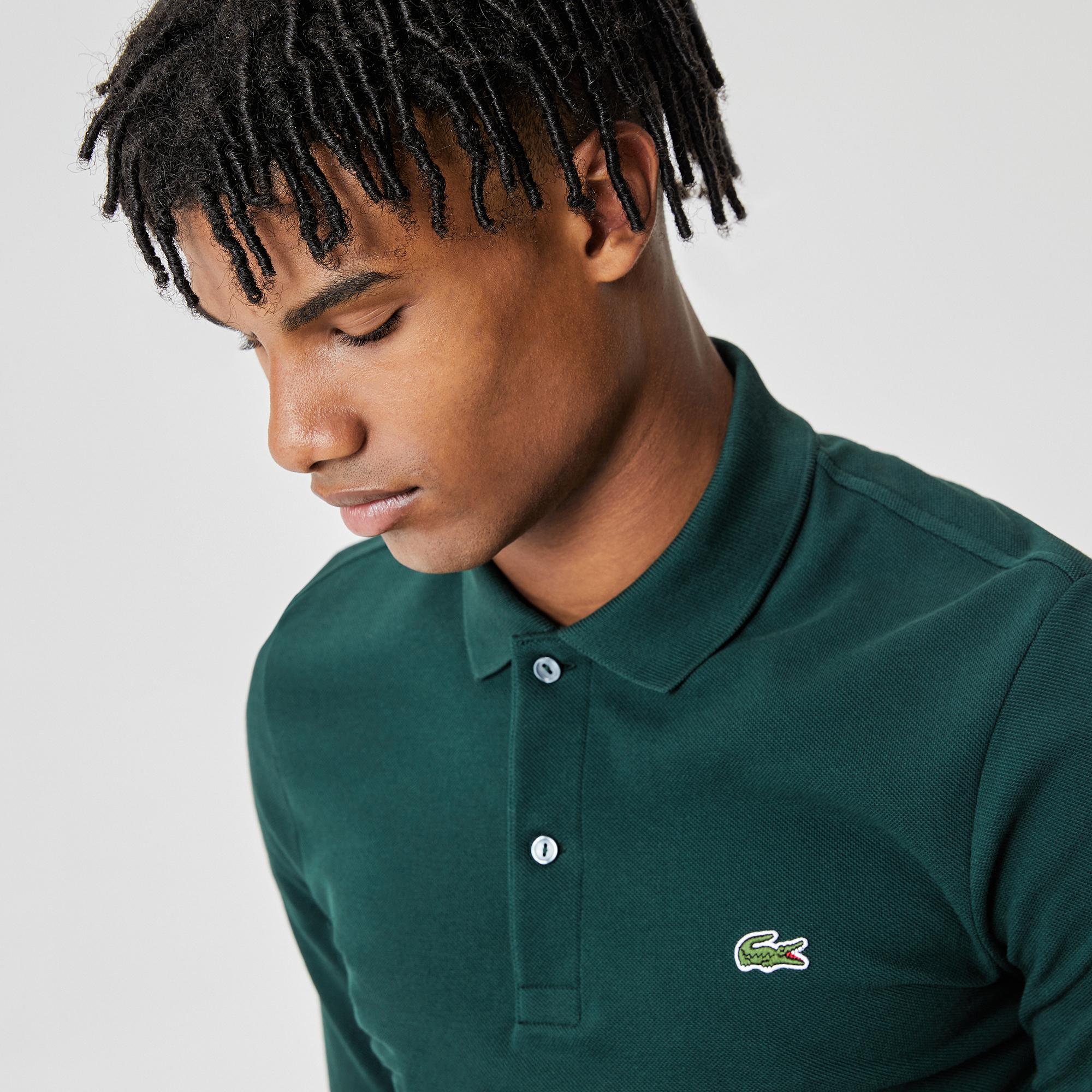 Lacoste L.12.12 Erkek Slim Fit Uzun Kollu Yeşil Polo