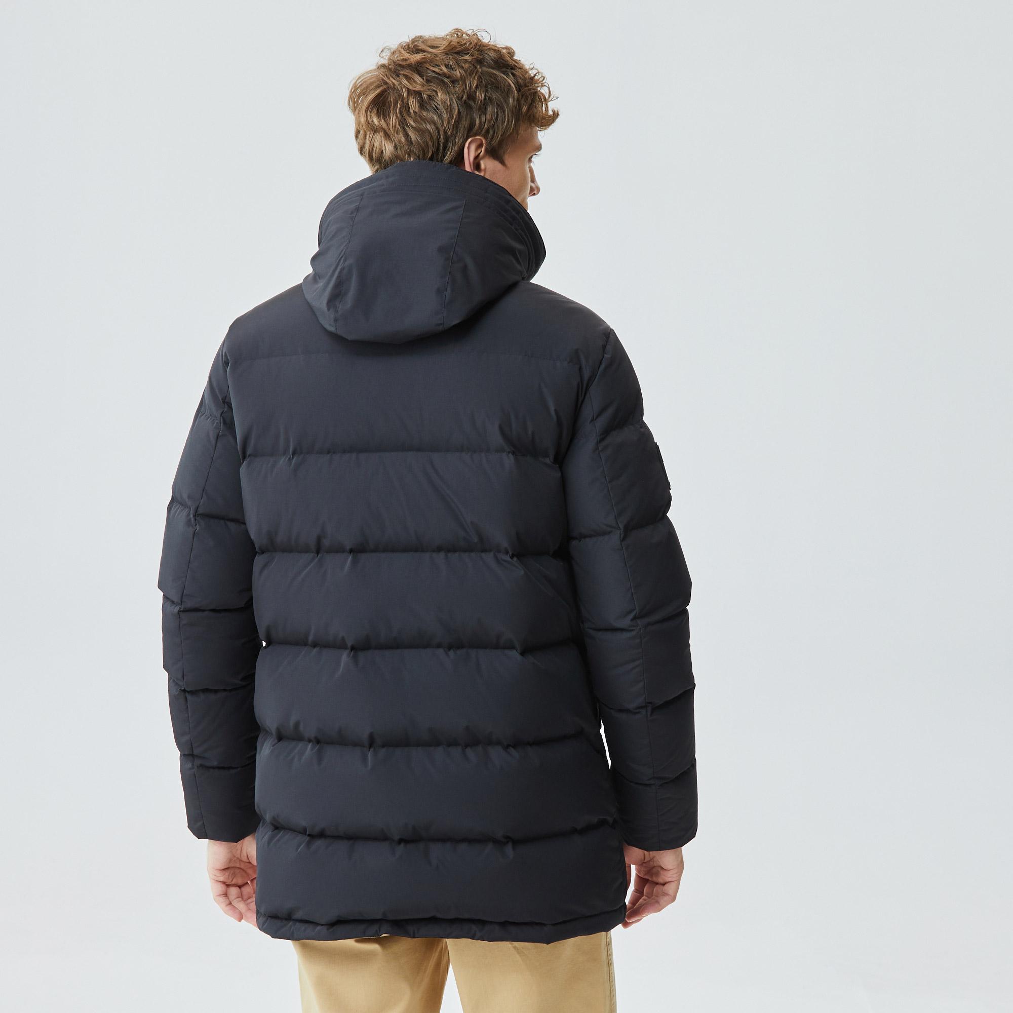 Lacoste Erkek Kapüşonlu Siyah Şişme Mont