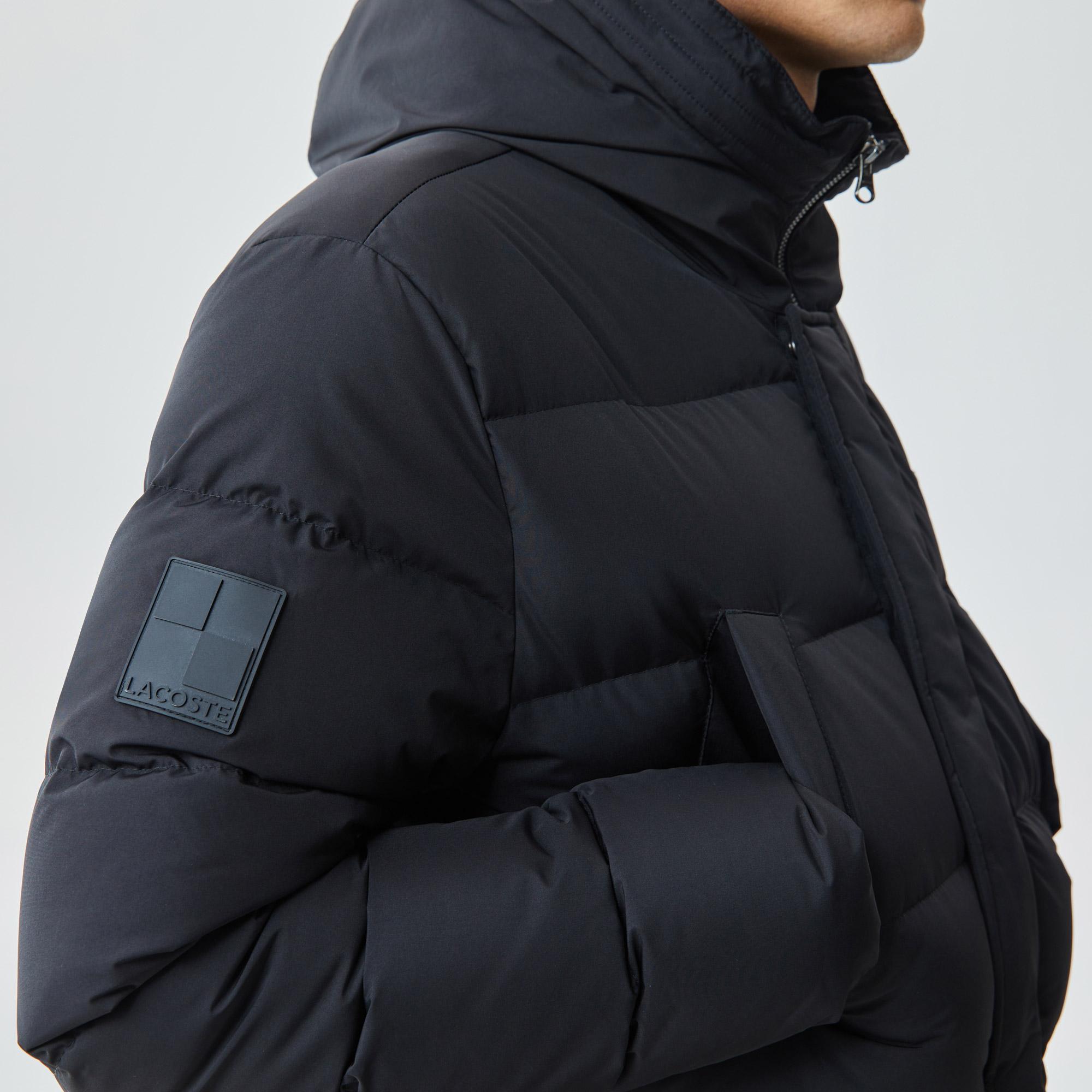 Lacoste Erkek Kapüşonlu Siyah Şişme Mont