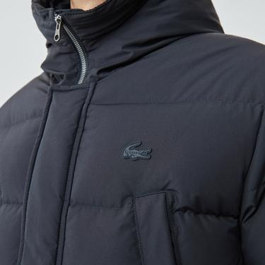  Lacoste Erkek Kapüşonlu Siyah Şişme Mont